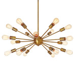 18 Light Sputnick Chandelier // Aged Brass