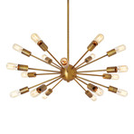 18 Light Sputnick Chandelier // Aged Brass