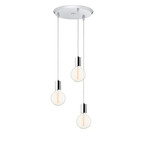 3-Light Round Canopy + 3 Arlo Pendants // Chrome