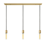 3 Light Rectangle Canopy + 3 Arlo Pendants // Aged Brass