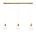 3 Light Rectangle Canopy + 3 Arlo Pendants // Aged Brass