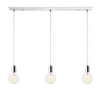 3 Light Rectangle Canopy + 3 Arlo Pendants // Chrome