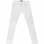 Stretch Cotton Slim Jeans // White (30WX30L)