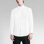 W Applique Poplin Shirt // White (M)