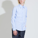 Club Collar Poplin Shirt // Blue (M)