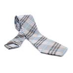 Amedeo Exclusive // Silk Tie // Gray + Turquoise Check