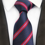 Smith Striped Silk Tie // Navy + Red
