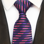Barlow Striped Silk Tie // Navy + Purple + Pink