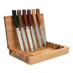 Exotic Woods Steak Knives Set + Bamboo Box // 6 Pieces