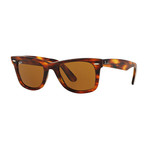 Men's Distressed Wayfarer Sunglasses // Distressed Havana + Brown