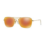 Ray-Ban // Caravan // Matte Gold + Brown Mirror Red