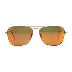 Ray-Ban // Caravan // Matte Gold + Brown Mirror Red