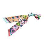 Flower + Tree Silk Twilly Scarf // Orange