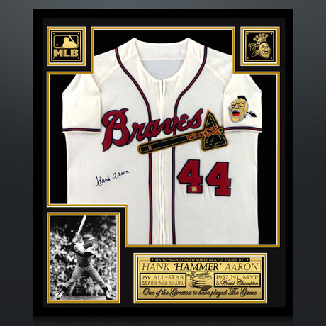 Hank Aaron // Signed Braves Jersey // Museum Frame (Signed Jersey Only)