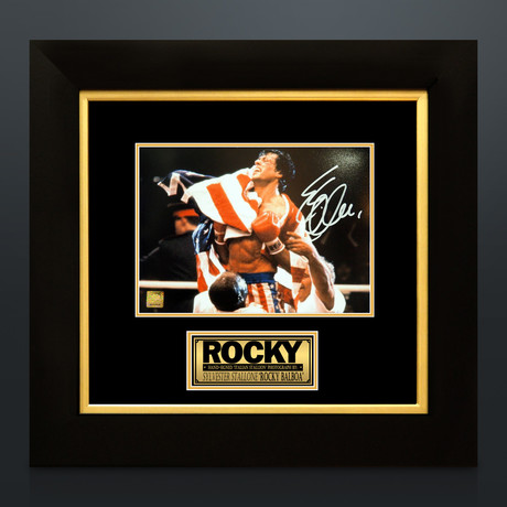 Rocky // Sylvester Stallone Signed Photo // Custom Frame
