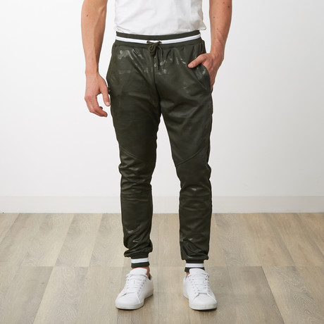 Two-Toned Camo Track Pants // Military Green Camo (S)