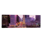 Twilight, Downtown, City Scene // Loop, Chicago, Illinois // Panoramic Images (12"W x 36"H x 0.75"D)