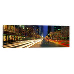 Blurred Motion, Cars, Christmas Lights // Michigan Ave, Chicago // Panoramic Images (12"W x 36"H x 0.75"D)