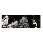 Christmas tree lit up at night // Rockefeller Center, Manhattan // Panoramic Images (12"W x 36"H x 0.75"D)