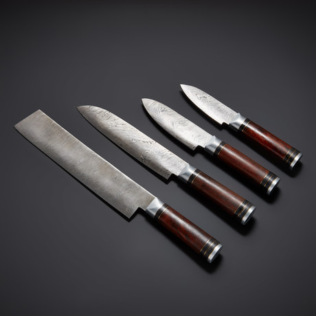 Damascus Kitchen Knives // Set of 4 // KH-80