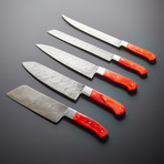 Damascus Kitchen Knives // Set of 5 // KH-86