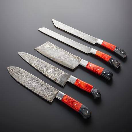 Damascus Kitchen Knives // Set of 5 // KH-90