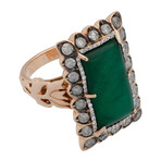 Crivelli 18k Rose Gold Diamond + Emerald Ring // 22781039 // Size 6.75