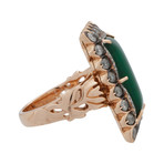 Crivelli 18k Rose Gold Diamond + Emerald Ring // 22781039 // Size 6.75