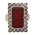 Crivelli 18k Rose Gold Diamond + Ruby Ring // 54912972 // Size 6.75