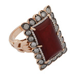 Crivelli 18k Rose Gold Diamond + Ruby Ring // 54912972 // Size 6.75