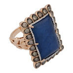 Crivelli 18k Rose Gold Diamond + Sapphire Ring // 04883522 // Size 6.75