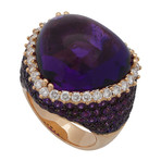 Crivelli 18k Rose Gold Diamond + Amethyst Ring // 46902972 // Size 6.75