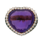 Crivelli 18k Rose Gold Diamond + Amethyst Ring // 54207855 // Size 7