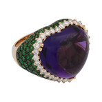 Crivelli 18k Rose Gold Diamond + Amethyst Ring // 54207855 // Size 7