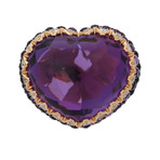Crivelli 18k Rose Gold Diamond + Amethyst Ring // 81441444 // Size 7