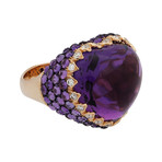 Crivelli 18k Rose Gold Diamond + Amethyst Ring // 81441444 // Size 7
