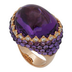Crivelli 18k Rose Gold Diamond + Amethyst Ring // 81441444 // Size 7