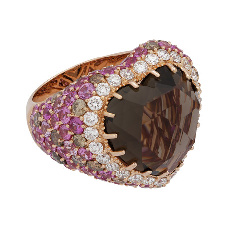 Crivelli 18k Rose Gold Diamond + Quartz Ring // 81239825 // Size 6.25