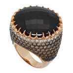 Crivelli 18k Rose Gold Diamond + Onyx Ring // 96961641 // Size 6.5