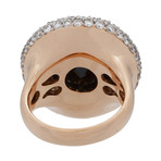 Crivelli 18k Rose Gold Diamond + Onyx Ring // 31480348 // Size 7
