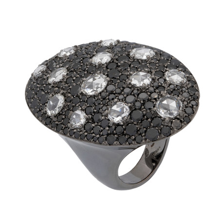 Crivelli 18k White Gold Black Diamond Ring // 59327179 // Size 6.75