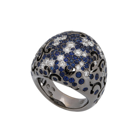 Crivelli 18k White Gold Diamond + Sapphire Ring // 45407814 // Size 6.75