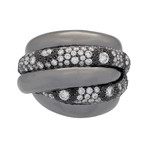 Crivelli 18k White Gold Diamond + Black Diamond Ring // 87471664 // Size 6.5