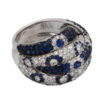 Crivelli 18k White Gold Diamond + Sapphire Ring // 95180523 // Size 6.5