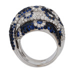 Crivelli 18k White Gold Diamond + Sapphire Ring // 95180523 // Size 6.5