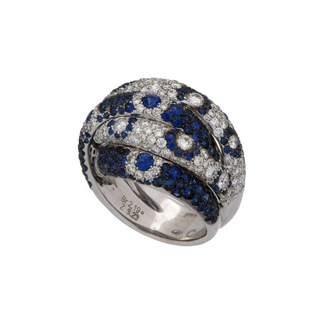 Crivelli 18k White Gold Diamond + Sapphire Ring // 95180523 // Size 6.5