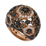 Crivelli 18k Rose Gold Diamond + Black Diamond Ring // 68028766 // Size 7
