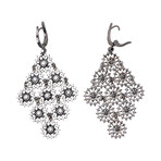 Crivelli 18k White Gold Diamond + Black Diamond Earrings // 266-M722-BO