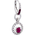 Crivelli 18k White Gold Diamond + Ruby Earrings // 117-OR721