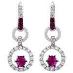 Crivelli 18k White Gold Diamond + Ruby Earrings // 117-OR721